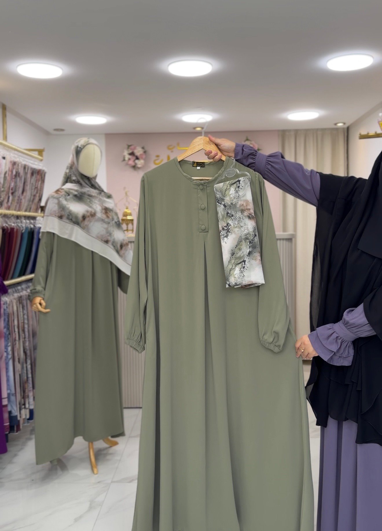طقم عباءة+فولار مليزي - Hijab Princesses